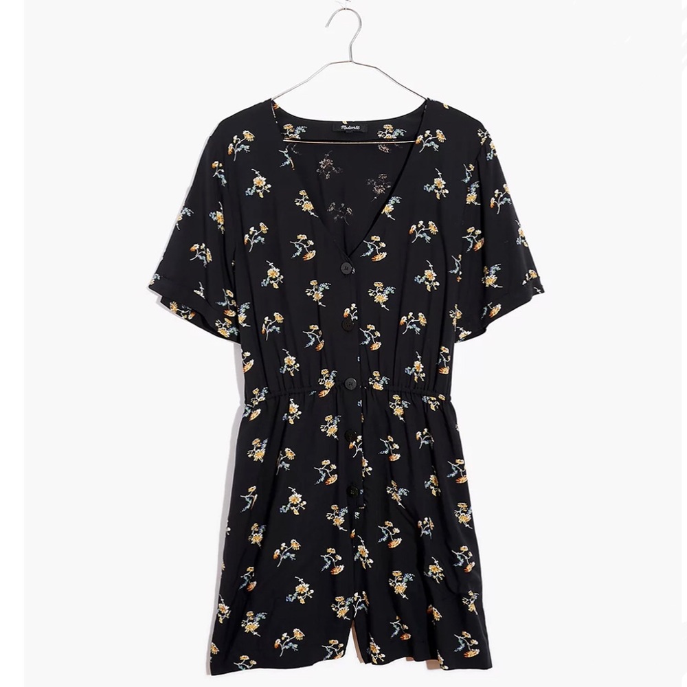 Madewell Button-Front Day Romper in Daisies XXS